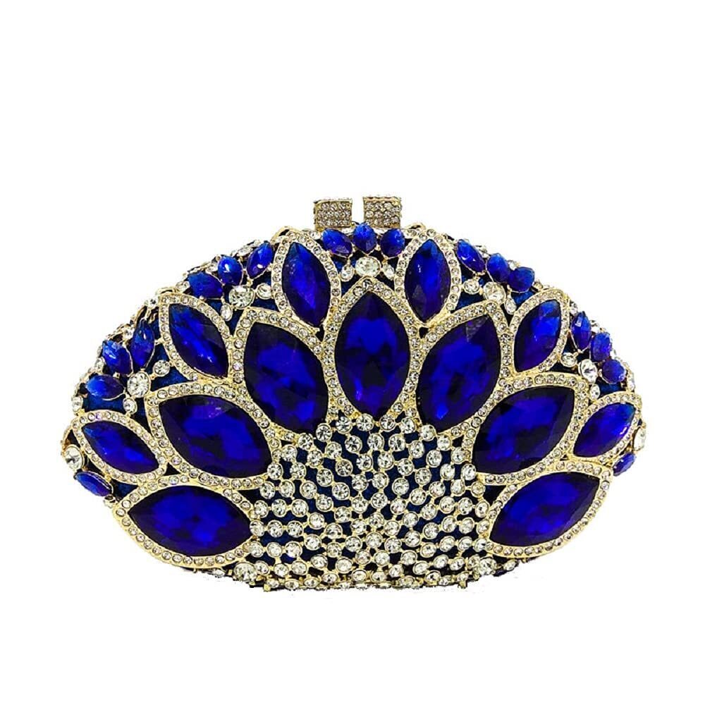 3573 Peacock Clutch Purses Formal Crystal Evening Bags Bridal Wedding